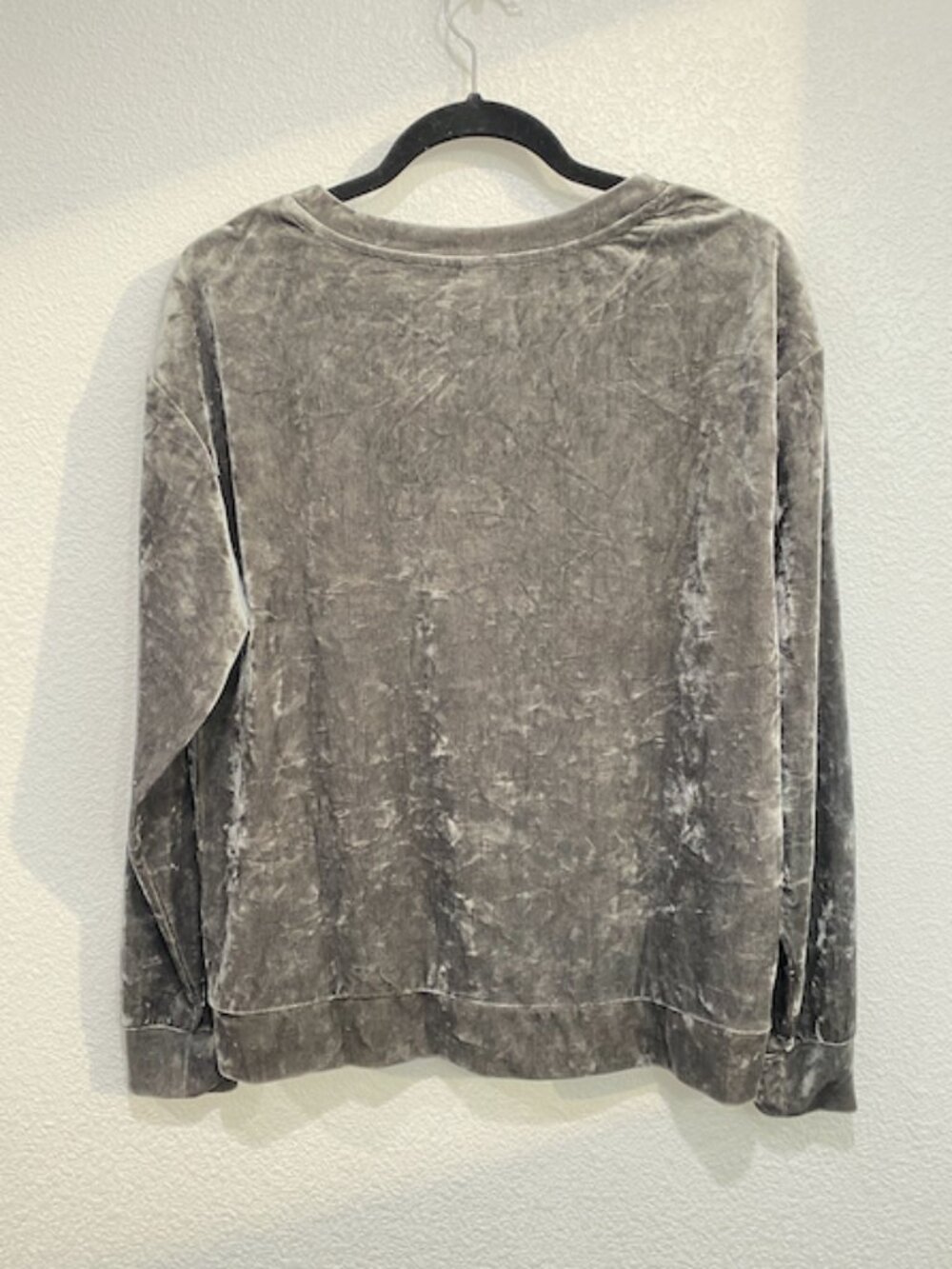 H&M Crushed Velvet Long Sleeve Pullover Grey Small - Picture 3 of 8